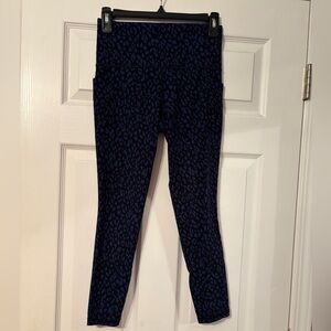 Women’s Athleta Blue and Black Leopard Print Leggings